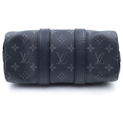 Louis Vuitton Monogram Eclipse Keepall Bandouliere 25 Leather Silver 2-Way — view 4