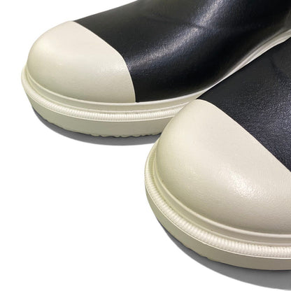 Chanel I2 Rubber Rain Boots Long CC Logo Black White — view 7