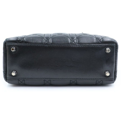 Dior Mini Leather Silver 2-Way Shoulder Bag Black — view 4
