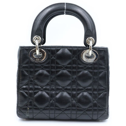 Dior Mini Leather Silver 2-Way Shoulder Bag Black — view 2