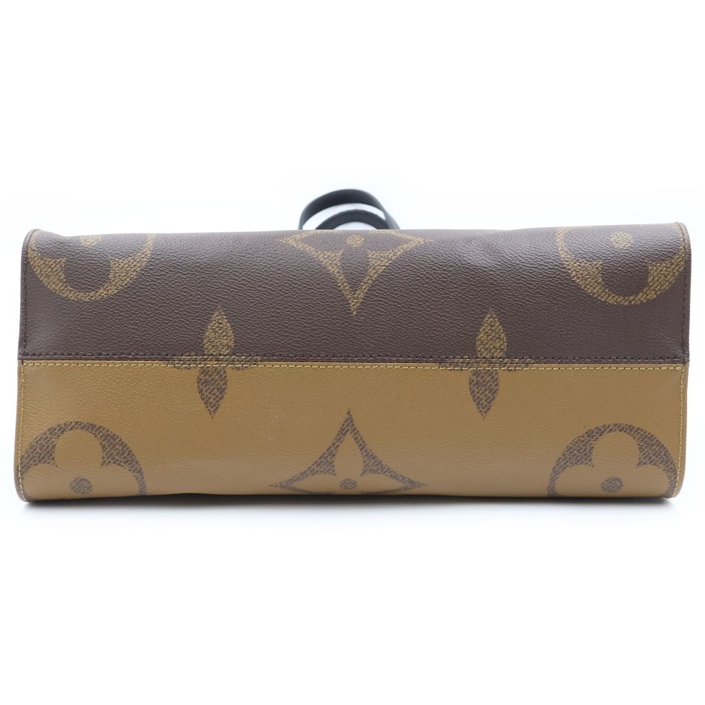 Louis Vuitton Monogram Reverse on the Go MM Tote Brown Leather Gold — view 4