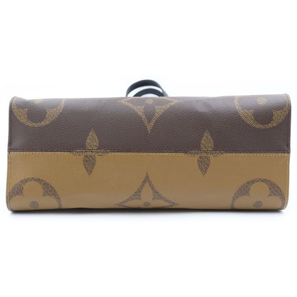 Louis Vuitton Monogram Reverse on the Go MM Tote Brown Leather Gold — view 4