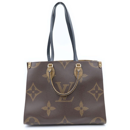 Louis Vuitton Monogram Reverse on the Go MM Tote Brown Leather Gold