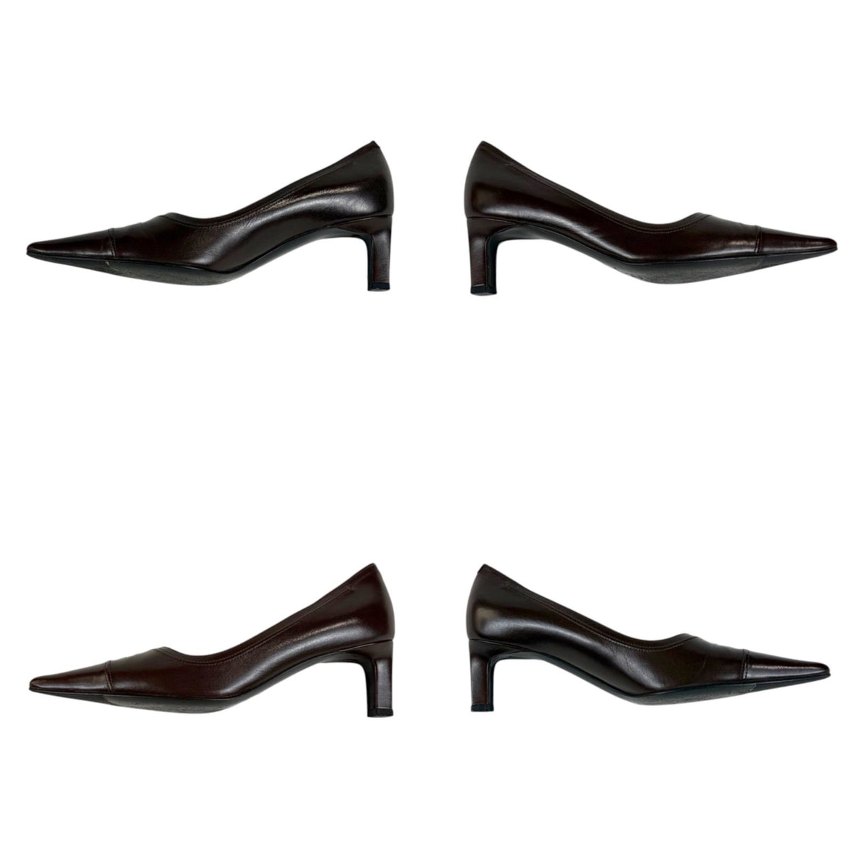 Chanel Coco Pointed Toe High Heeled Pumps CC Logo X-heeled Heels — view 6