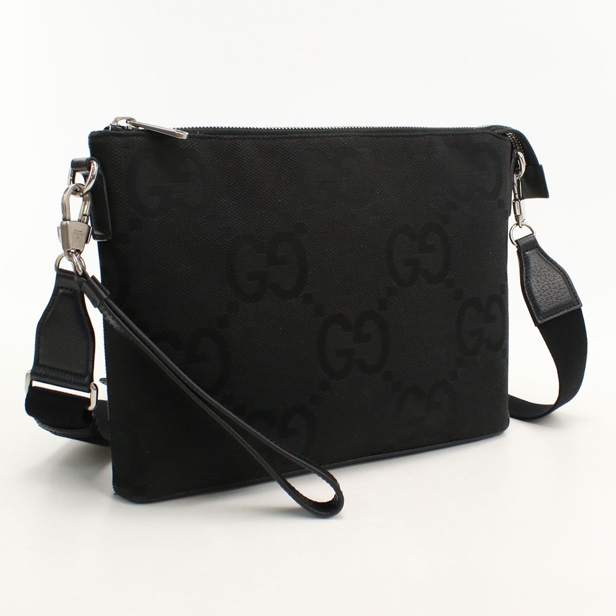 Gucci 2-Way Clutch Jumbo GG Shoulder Bag Canvas