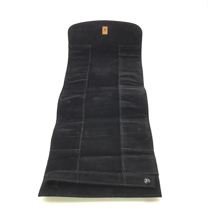 Chanel CC Logo Vintage Velour Black Brush Case Makeup Pouch — view 5