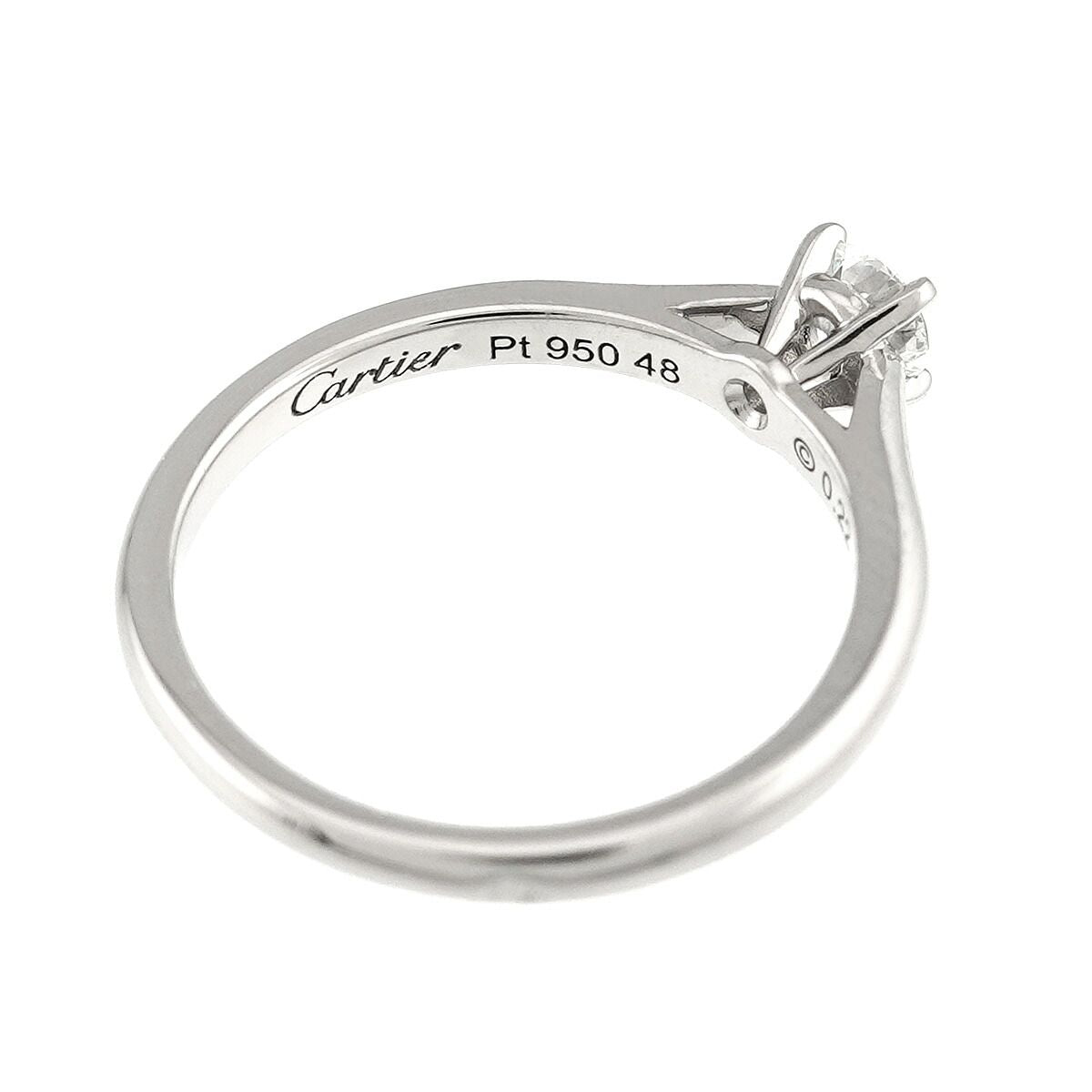 Cartier Solitaire Diamond 48 Ring Platinum — view 4