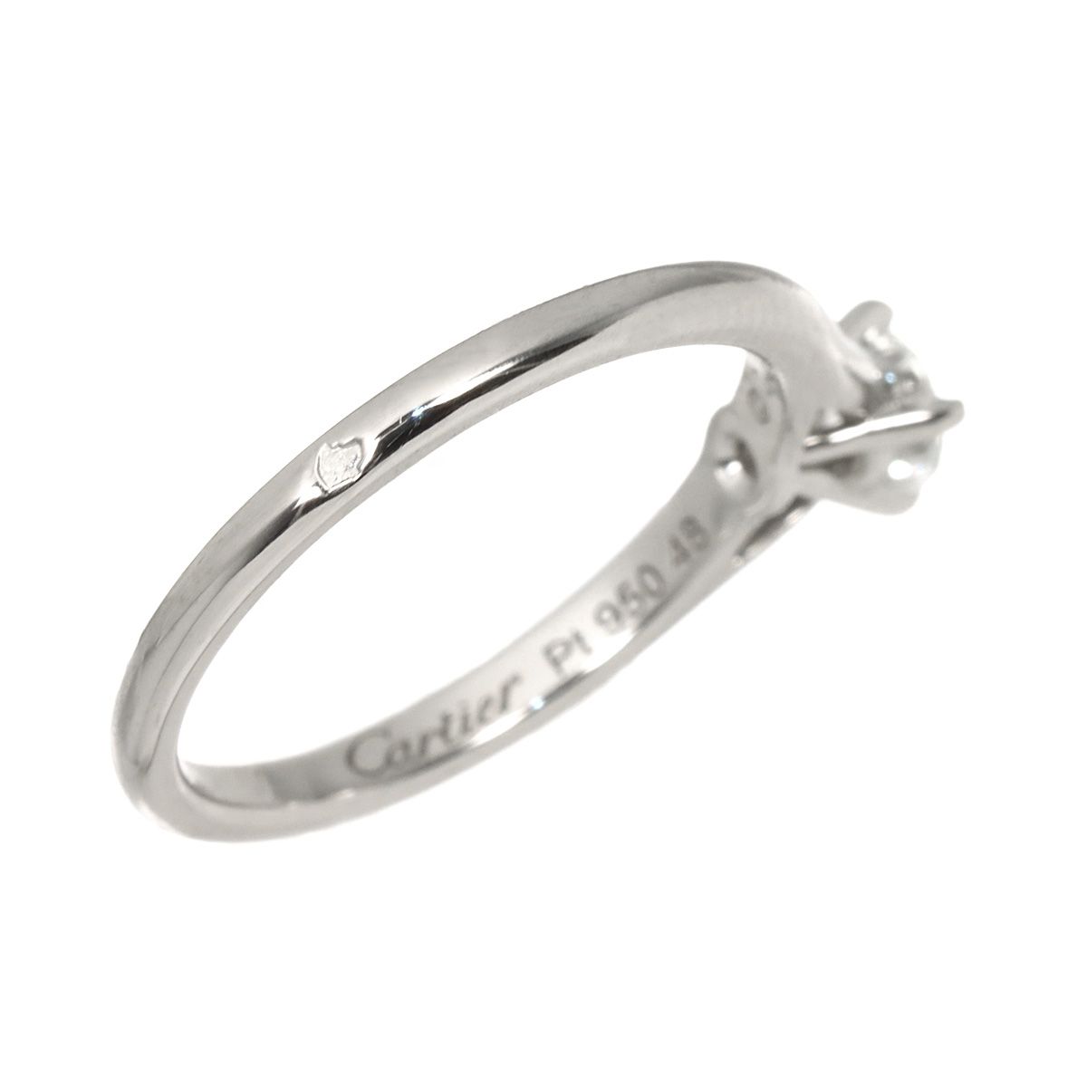 Cartier Solitaire Diamond 48 Ring Platinum — view 5