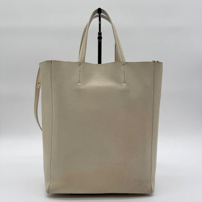 Celine Tote Vertical Cabas 2-Way Shoulder Bag Beige Leather — view 2