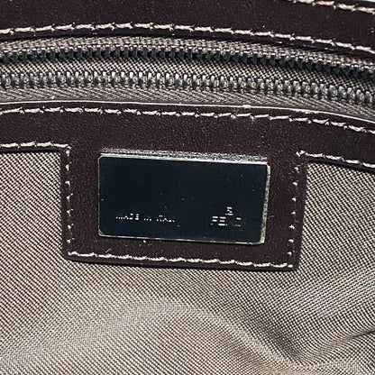 Fendi Handbag Zucchino Nylon Canvas Brown Silver — view 5
