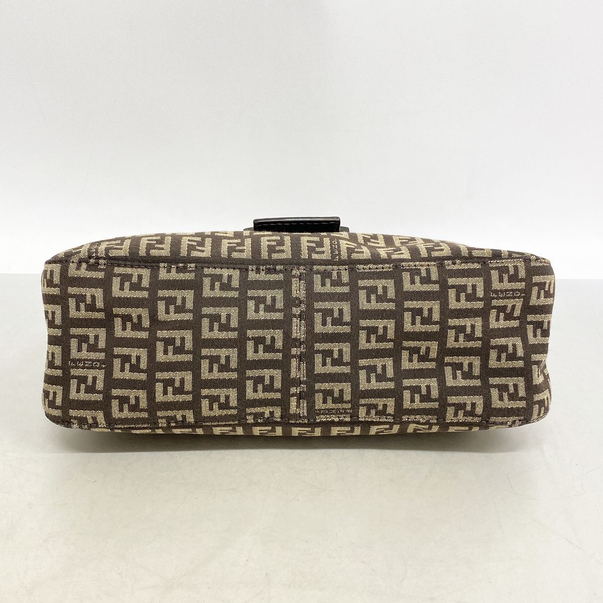 Fendi Handbag Zucchino Nylon Canvas Brown Silver — view 3
