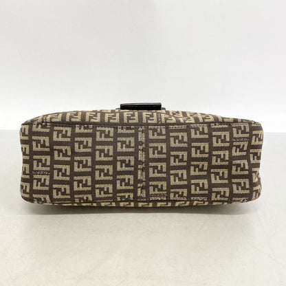 Fendi Handbag Zucchino Nylon Canvas Brown Silver — view 3