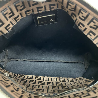 Fendi Tote Zucchino Nylon Canvas Brown Black Silver — view 4
