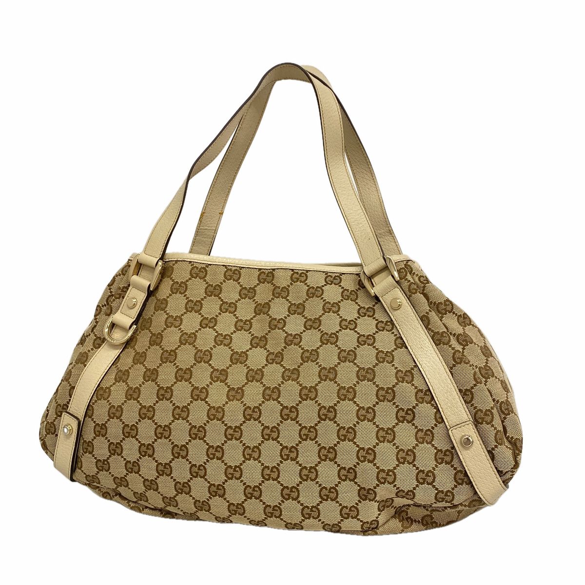 Gucci Tote GG Canvas Abbey Beige Brown Champagne Gold