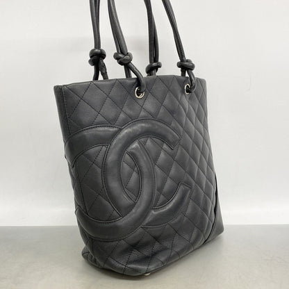 Chanel Tote Cambon Lambskin Black Silver — view 2