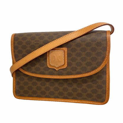 Celine Shoulder Bag Macadam Brown Gold