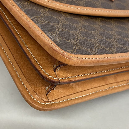 Celine Shoulder Bag Macadam Brown Gold — view 6