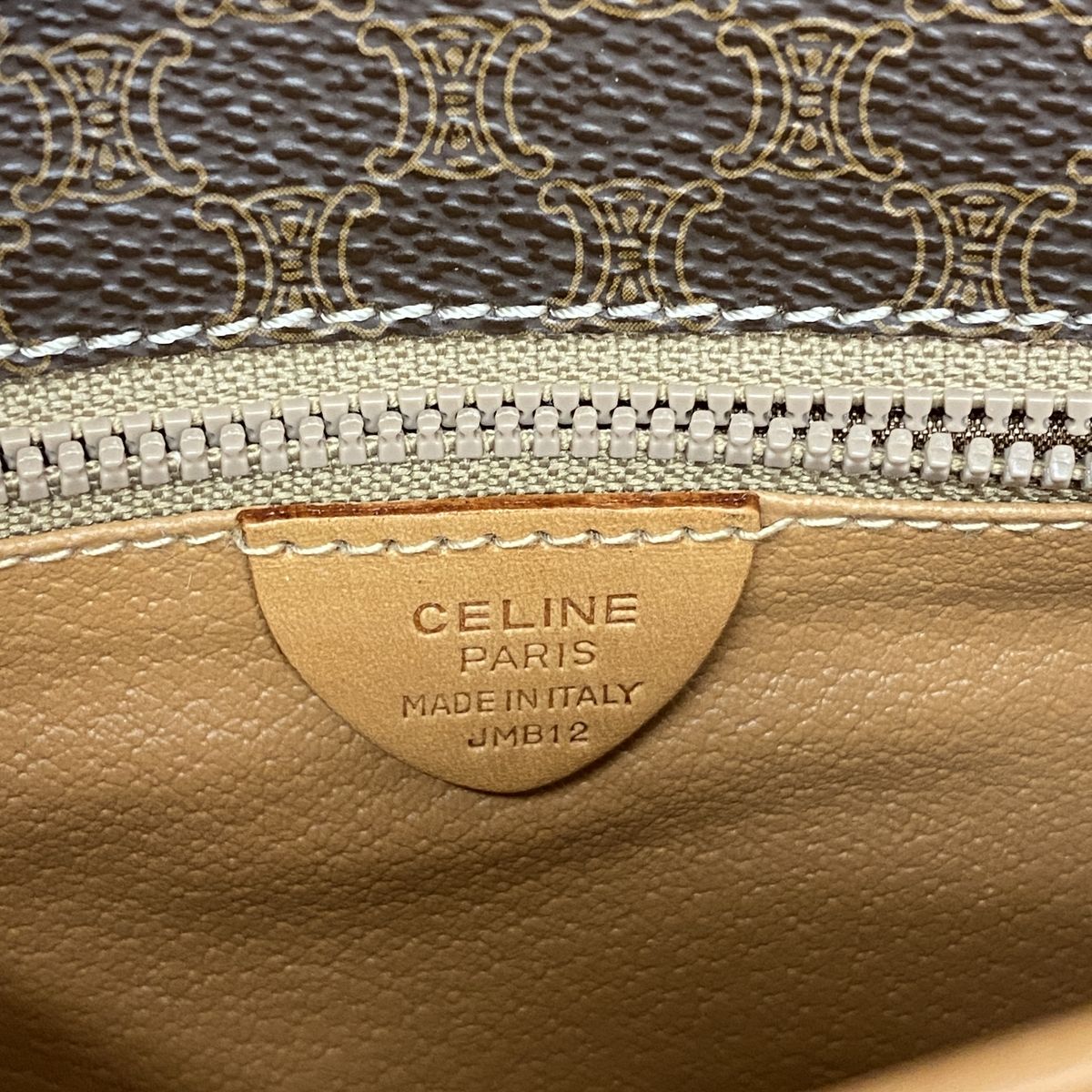 Celine Shoulder Bag Macadam Brown Gold — view 5