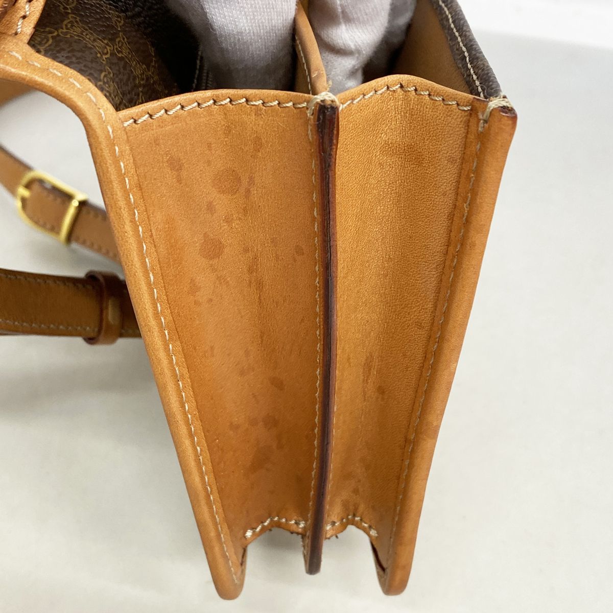 Celine Shoulder Bag Macadam Brown Gold — view 7