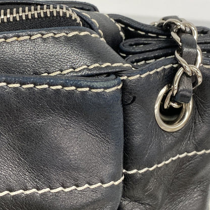 Chanel Shoulder Bag Lambskin Black Silver — view 7
