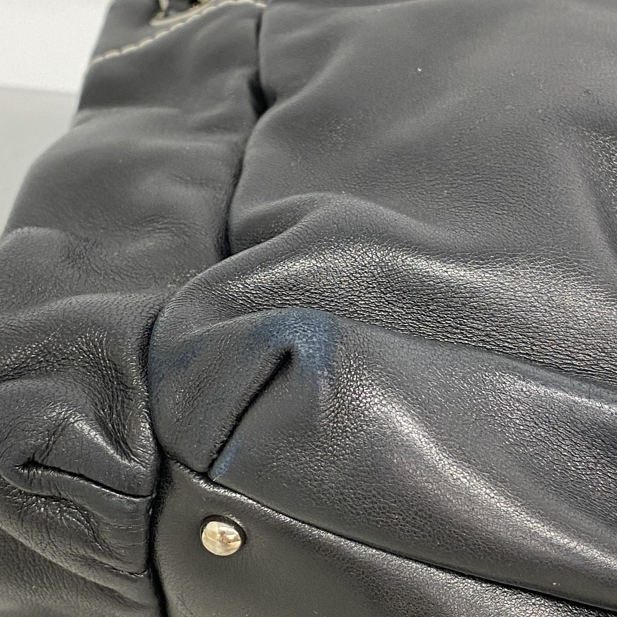 Chanel Shoulder Bag Lambskin Black Silver — view 6