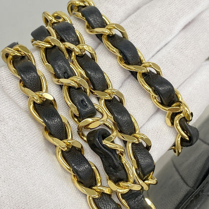 Chanel Shoulder Bag V-stitch Lambskin Black Gold — view 7