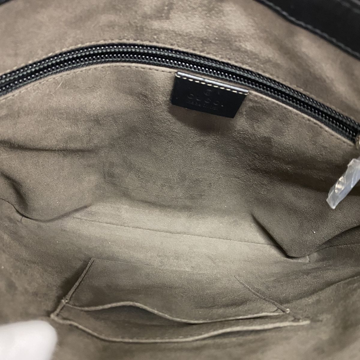 Gucci Shoulder Bag Guccissima Leather Black Silver — view 4