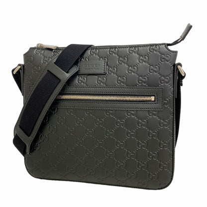 Gucci Shoulder Bag Guccissima Leather Black Silver