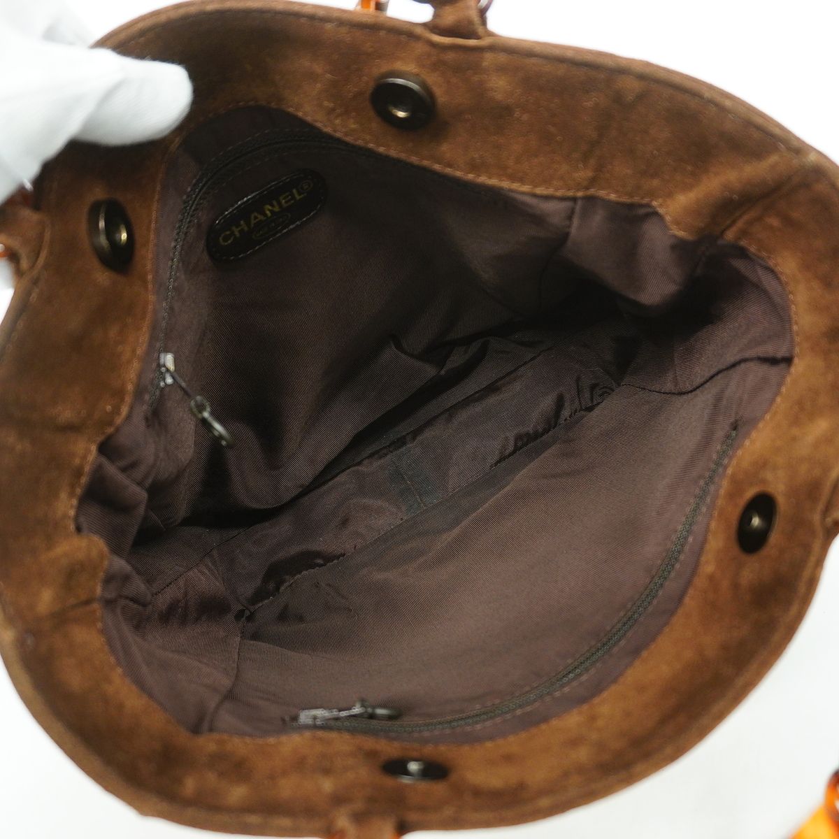Chanel Tote Suede Brown — view 4