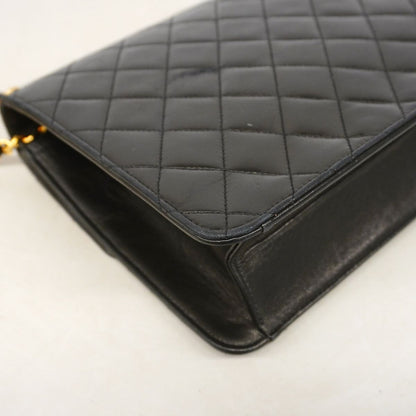 Chanel Shoulder Bag Quilted Lambskin Black Gold — view 6