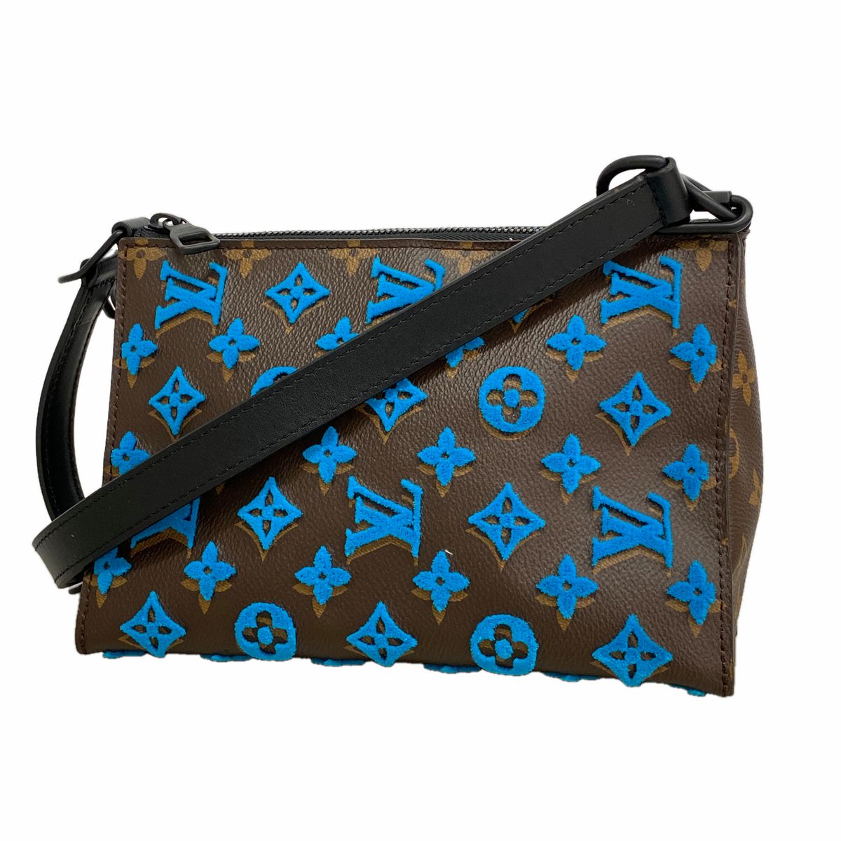 Louis Vuitton Shoulder Bag Monogram Tuffetage Triangle Messenger Turcoise