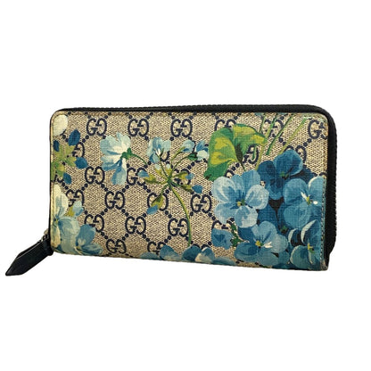 Gucci Wallet GG Blooms Blue Silver