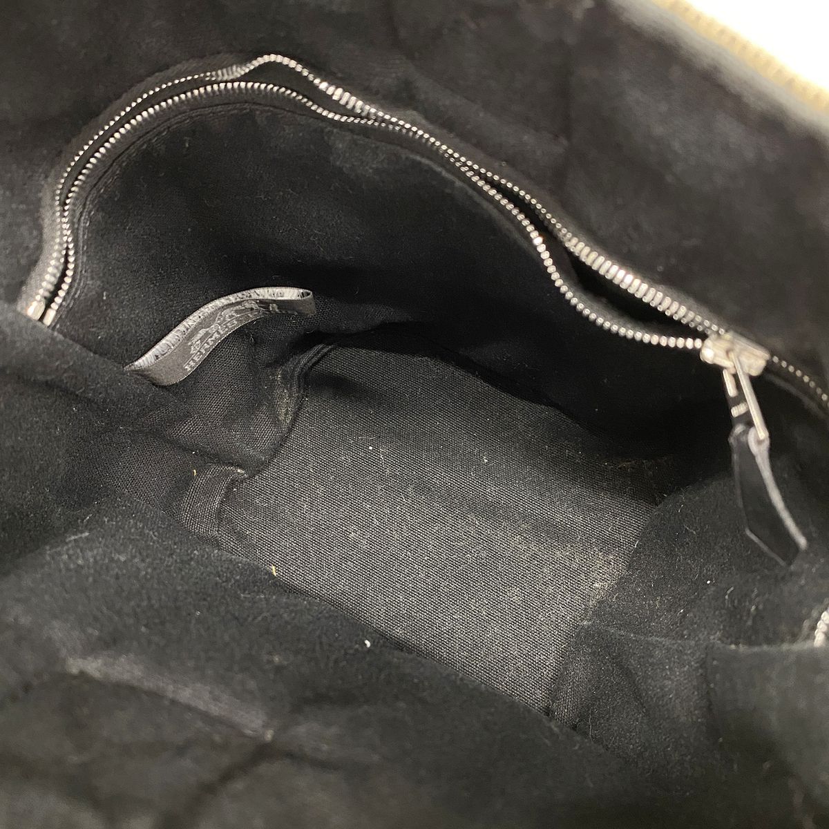Hermes Handbag Saxo PM Toile H Black Gray Silver — view 4
