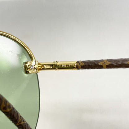 Louis Vuitton Sunglasses Monogram Clockwise Green Brown Eyewear — view 4