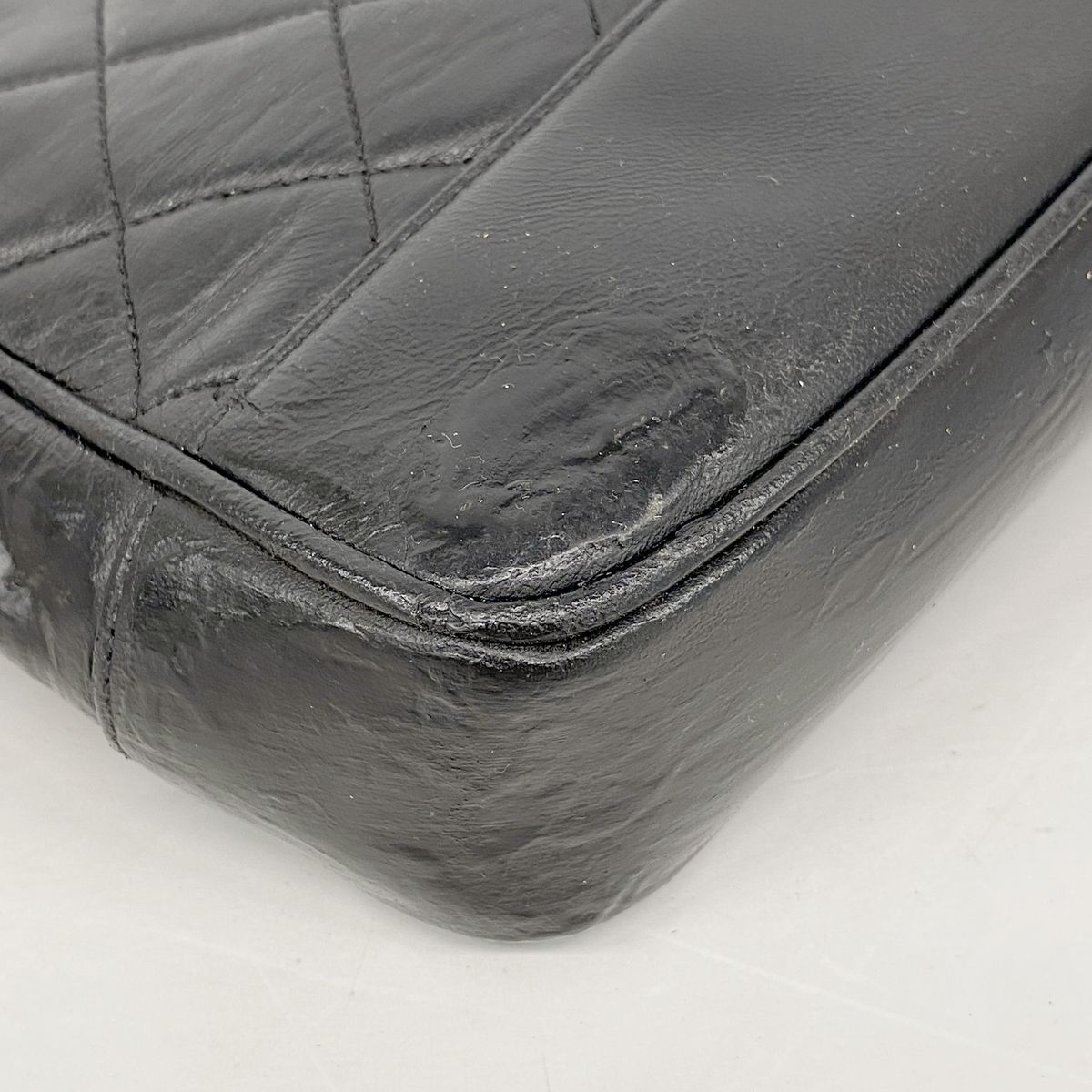 Chanel Chain Tote Quilted Lambskin Black Gold — view 7
