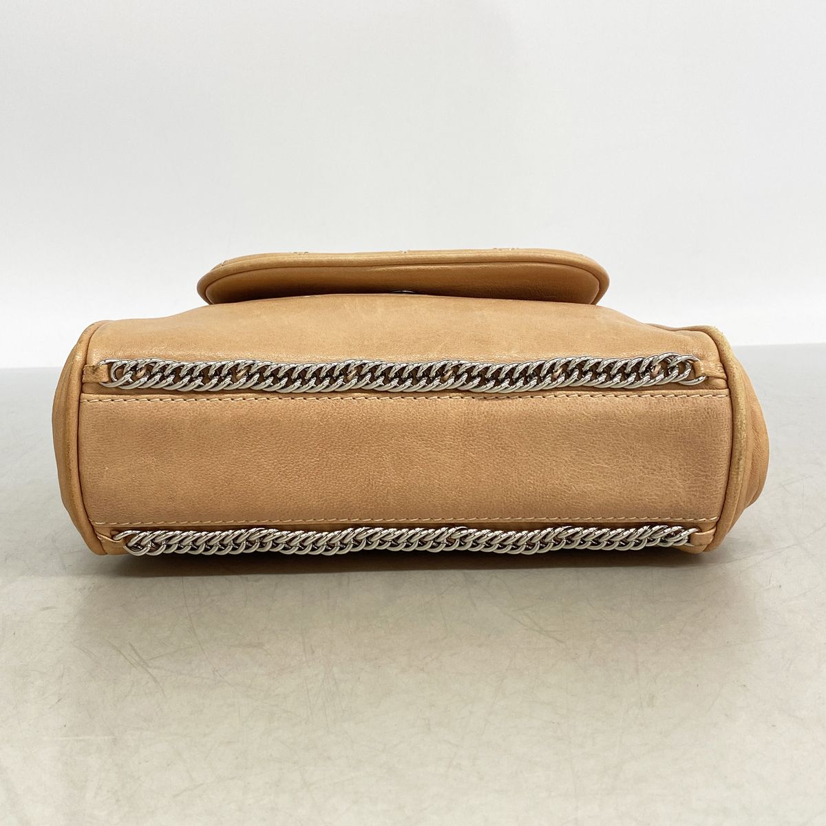 Chanel Shoulder Bag Quilted Lambskin Light Brown Silver — view 3