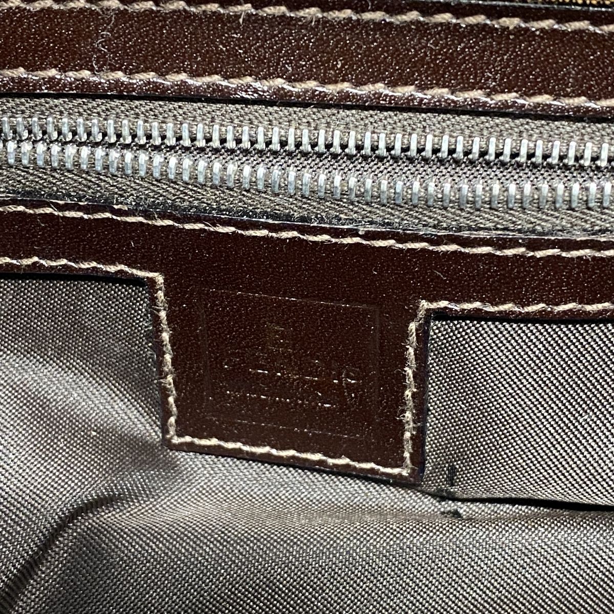 Fendi Handbag Zucca Nylon Canvas Brown Silver — view 5