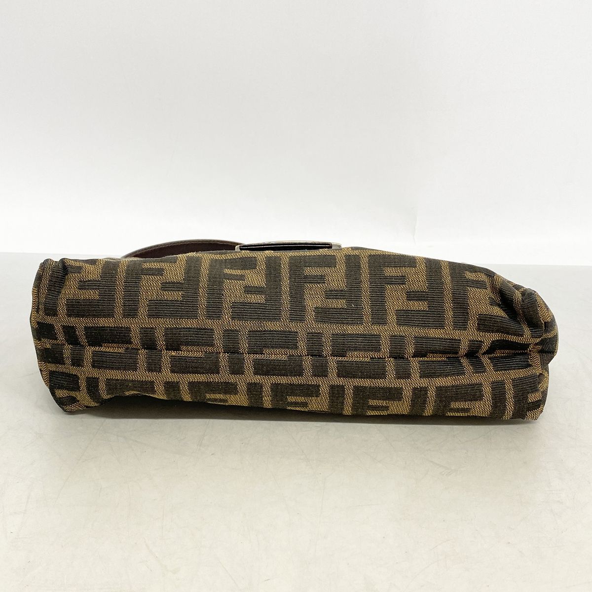 Fendi Handbag Zucca Nylon Canvas Brown Silver — view 3