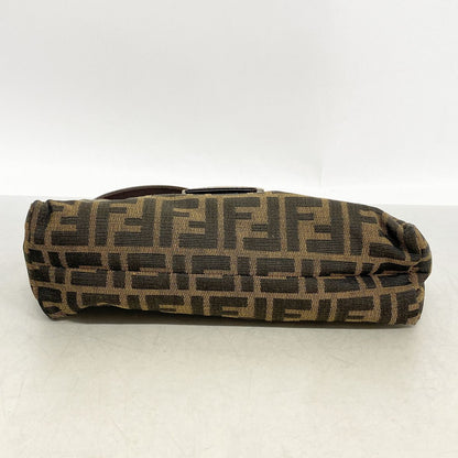 Fendi Handbag Zucca Nylon Canvas Brown Silver — view 3