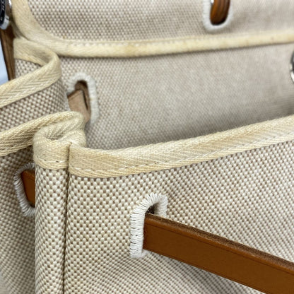 Hermes Handbag Herbag MM Toile H Natural Silver 2-Way Bag — view 7