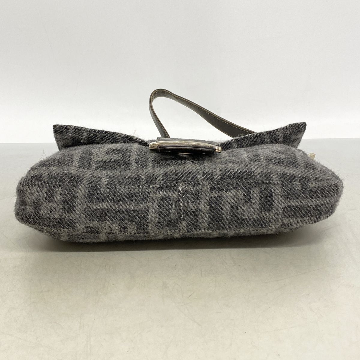Fendi Handbag Zucca Mamma Bucket Wool Gray Silver — view 3
