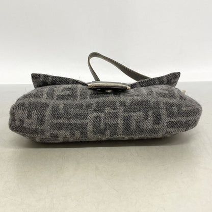 Fendi Handbag Zucca Mamma Bucket Wool Gray Silver — view 3