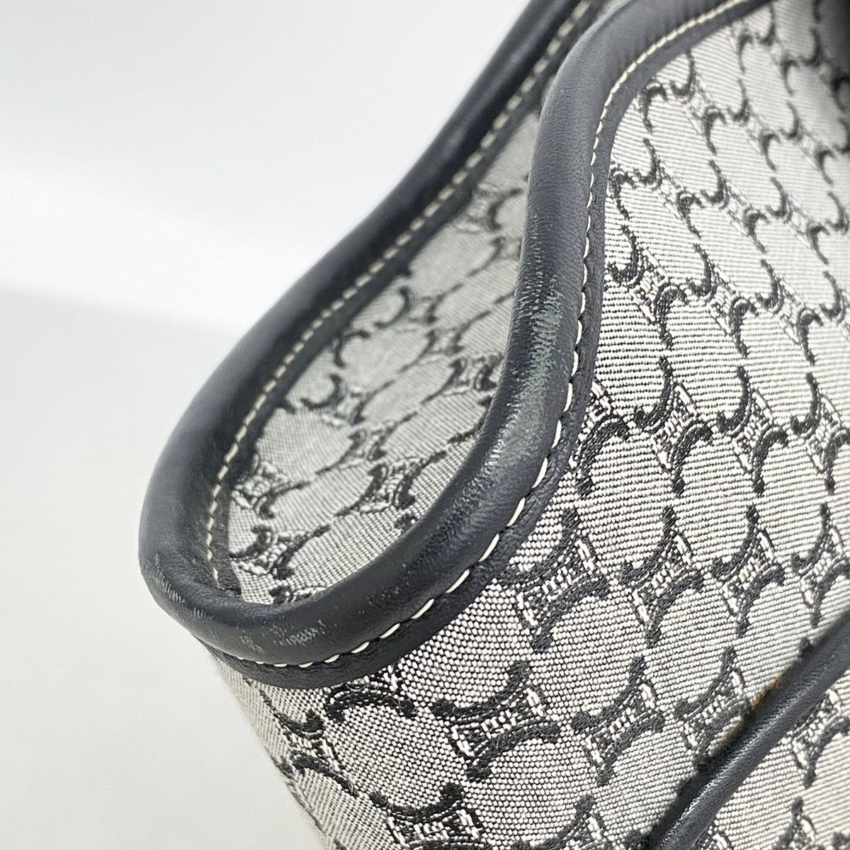 Celine Handbag Macadam Nylon Canvas Gray Black Silver — view 6