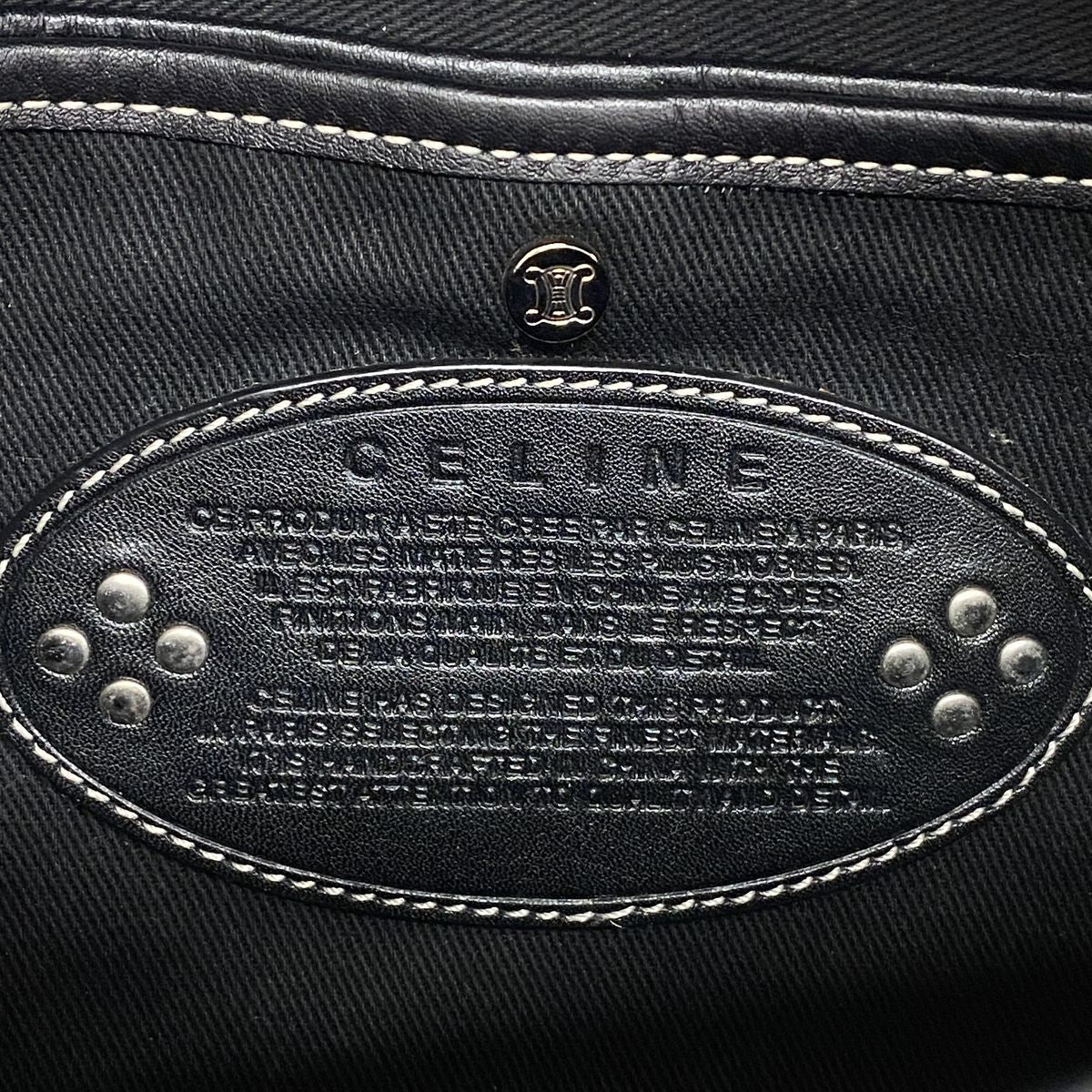 Celine Handbag Macadam Nylon Canvas Gray Black Silver — view 5