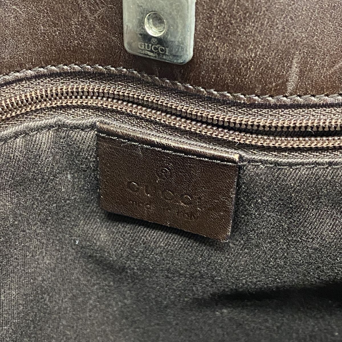 Gucci Tote Canvas Brown Silver — view 5