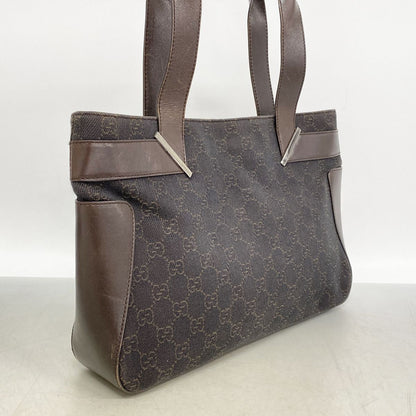Gucci Tote Canvas Brown Silver — view 2