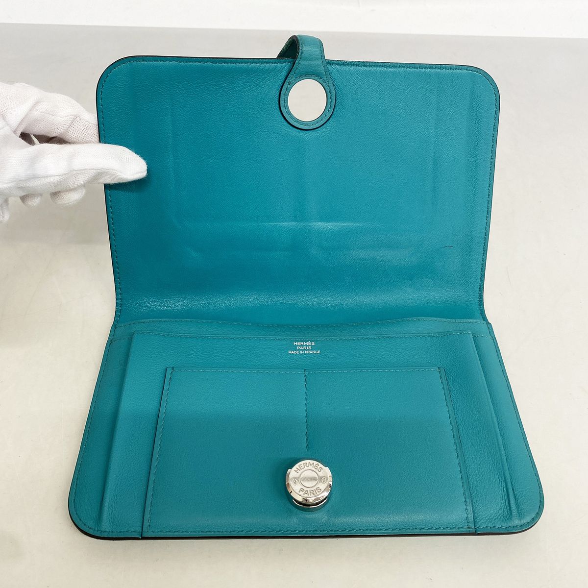 Hermes Wallet Dogon Swift Vert Bellows — view 8