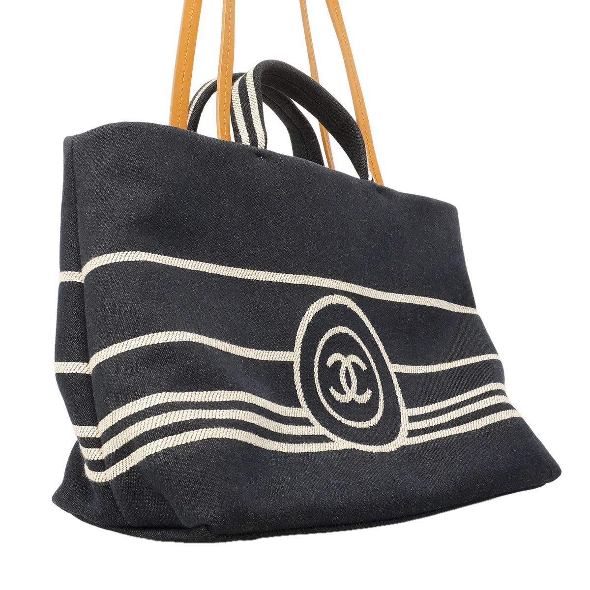 Chanel Tote Denim Navy Silver 2-Way — view 2