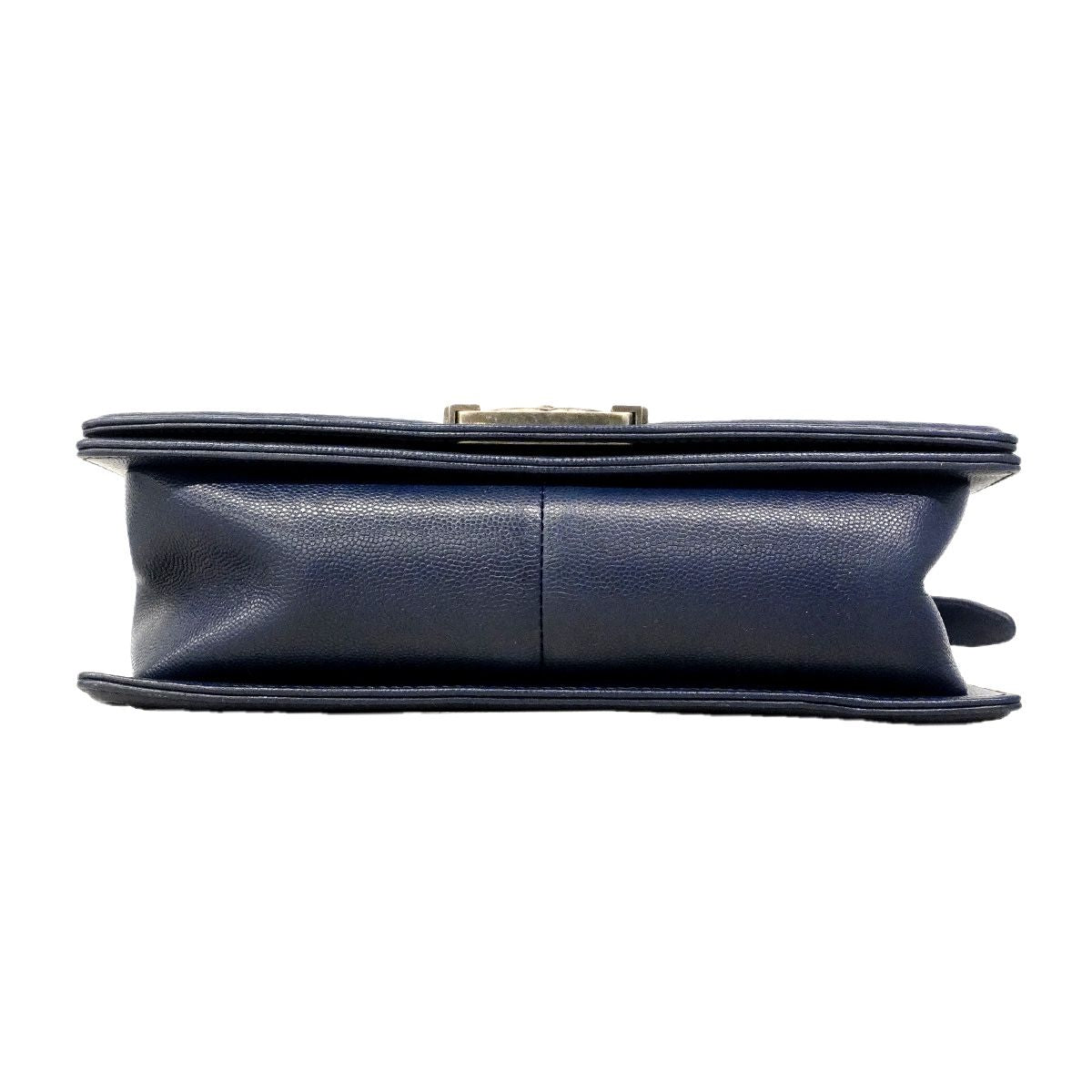 Chanel Shoulder Bag V-stitch Caviar Leather Navy Silver — view 3