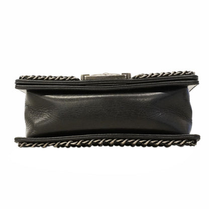 Chanel Shoulder Bag Boy Calfskin Black Silver — view 3